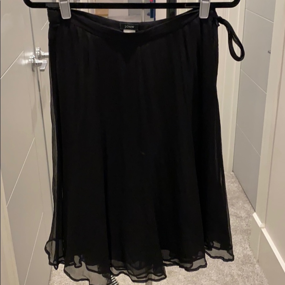 J. Crew black silk flowy skirt size 2